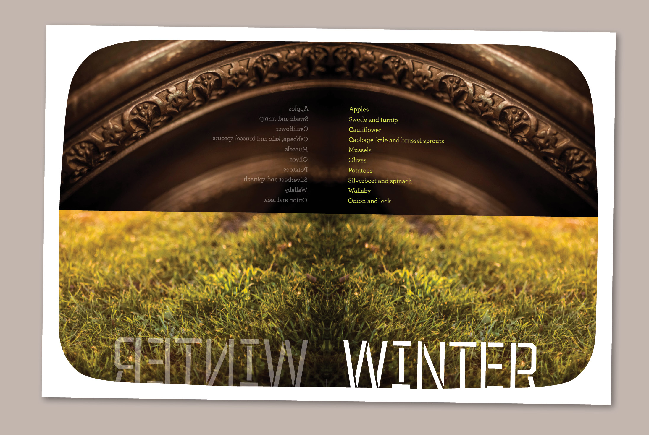 Book design - Island Harvest winter double page
